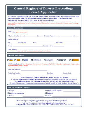 Divorce Proceedings Search Application