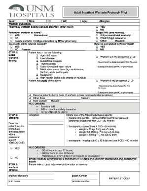 Adult Inpatient Warfarin Protocol