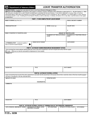 Leave Transfer Authorization Form