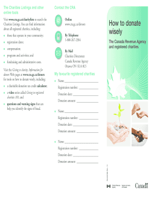 Canada Revenue Agency Charitable Donation Form
