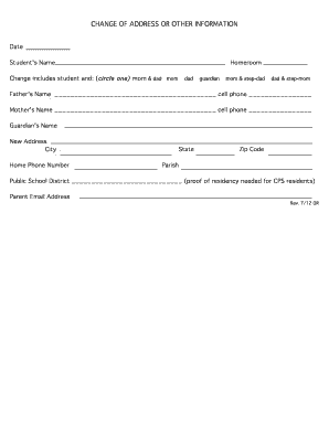Change of Address Form