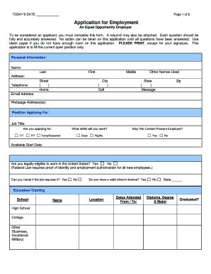 Application for Employment