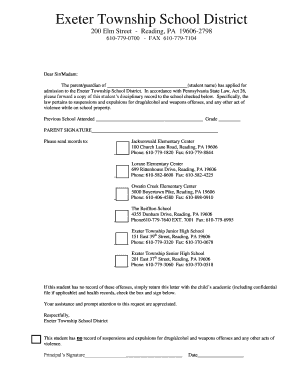Pennsylvania Student Disciplinary Record Request