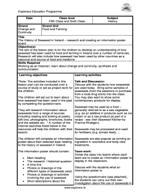 History of Seaweed in Ireland Lesson Plan