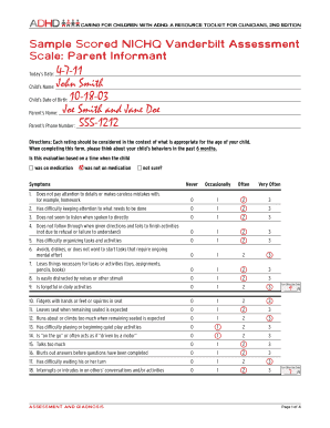 printable vanderbilt assessment scale scoring edit fill out vanderbilt adhd form