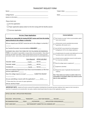Transcript Request Form