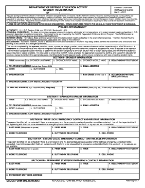 DoDEA Student Registration Form