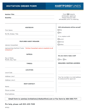 Seminar Invitation Order Form