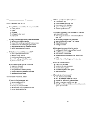 Civil War and Reconstruction Quiz