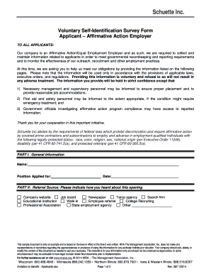 Voluntary Self-Identification Survey Form