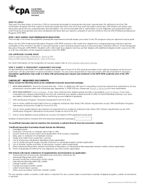CPA Certification Program Transcript Assessment Form 6-1A (P1)