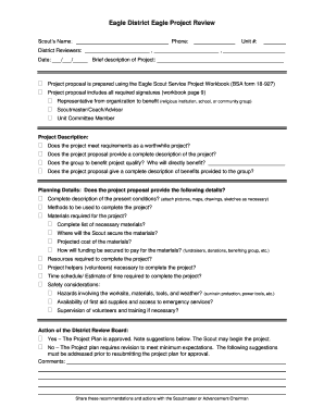 Eagle Scout Project Review Form
