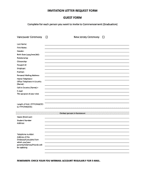 Commencement Guest Invitation Request Form