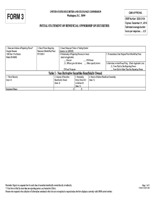 Form 3 Beneficial Ownership Statement