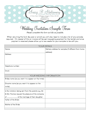 Invitation letter format - Wedding Invitation Sample Form - Sassy B - sassyb co