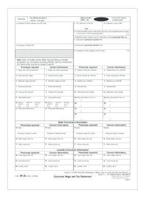 IRS Form W-2c Corrected Wage and Tax Statement