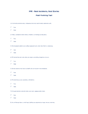 PPE Safety Post-Training Test