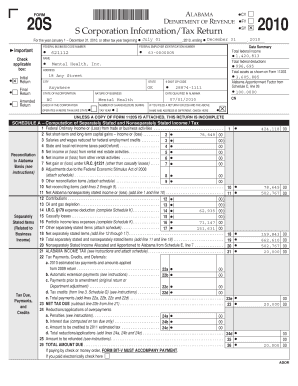 Alabama S Corporation Tax Return