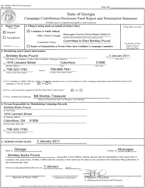 Campaign Contribution Disclosure Final Report