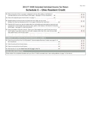 Ohio IT 1040X Amended Tax Return