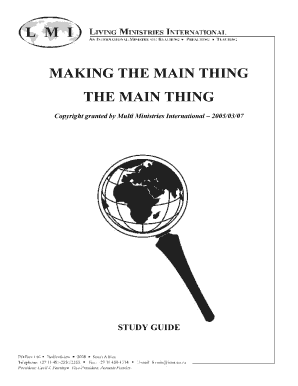 Making the Main Thing the Main Thing Study Guide