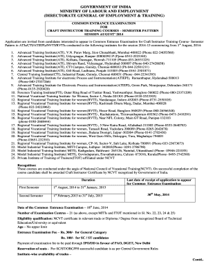 Craft Instructor Training Course Application
