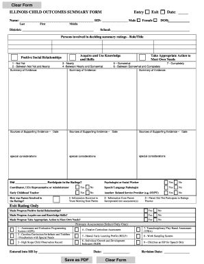 Illinois Child Outcomes Summary Form