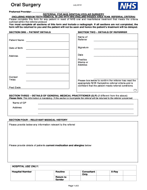 NHS Oral Surgery Referral Form