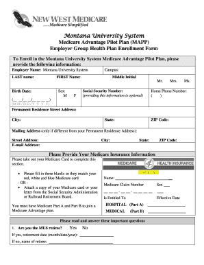 Montana University System Medicare Advantage Enrollment Form