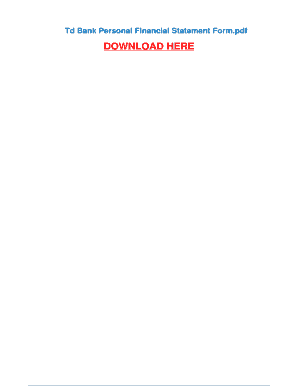 Personal Financial Statement Form