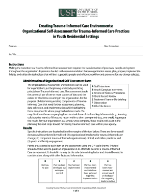Trauma-Informed Care Organizational Self-Assessment