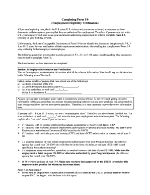 Form I-9 Employment Eligibility Verification