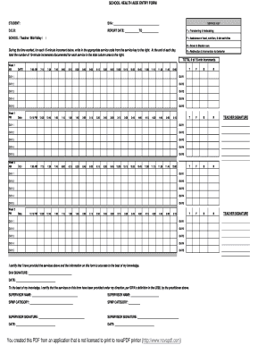 School Health Aide Entry Form