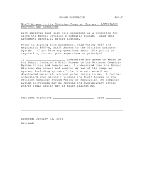 School Division Computer Use Agreement