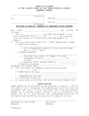Petition to Modify Child Support