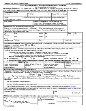 W-4 Form Employee Withholding Allowance Certificate