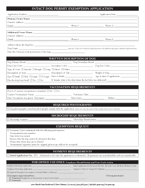 Intact Dog Permit Exemption Application
