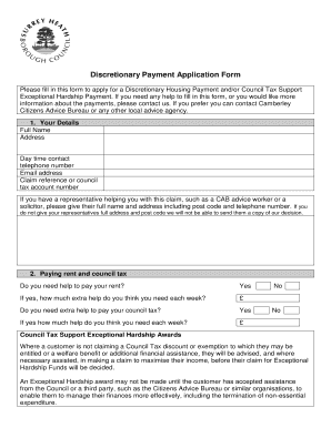 Discretionary Payment Application Form