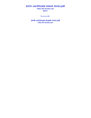 Birth Certificate Application Form