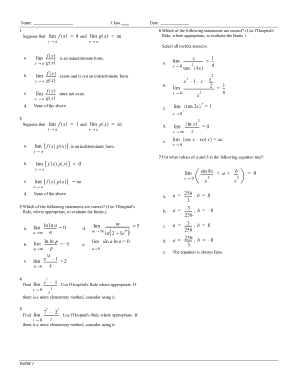 Calculus Exam