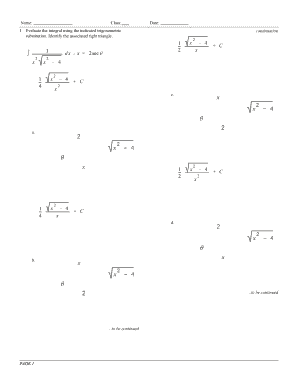 Calculus Integral Evaluation Worksheet