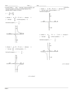 Rational Function Worksheet