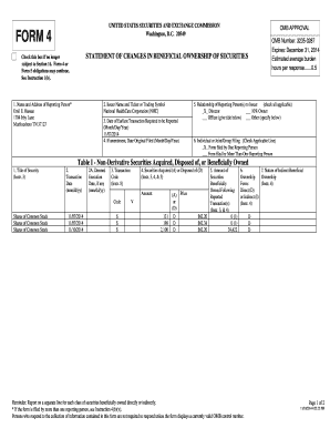 Form 4 Statement of Changes in Beneficial Ownership