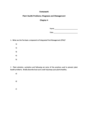 Plant Health Problems Diagnosis and Management Worksheet