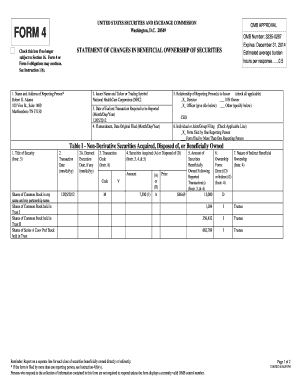 Form 4 Statement of Changes in Beneficial Ownership