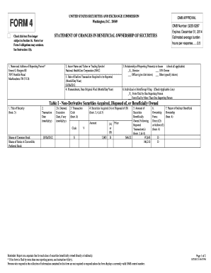 Form 4 Statement of Changes in Beneficial Ownership