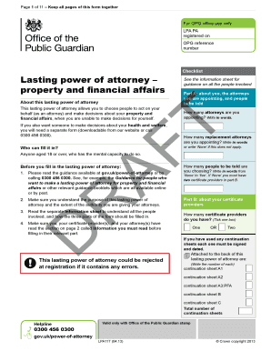 Lasting Power of Attorney for Property and Financial Affairs