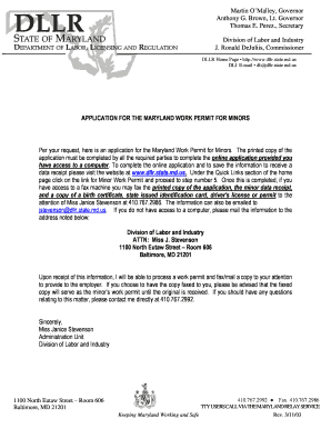 Maryland Work Permit for Minors