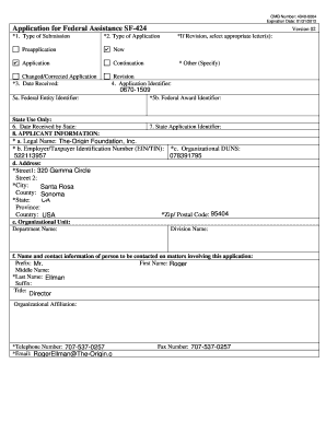 SF-424 Application for Federal Assistance
