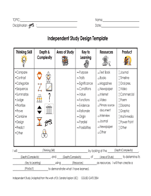 Independent Study Design Template